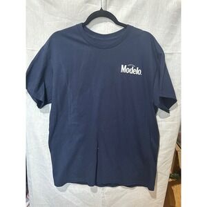 Modelo Especial Beer Graphic T-Shirt Mens Large Navy Blue Cerveza Logo Tee